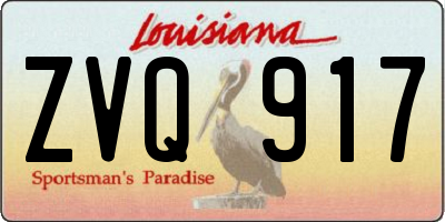 LA license plate ZVQ917