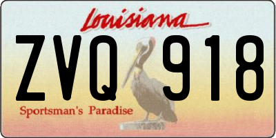 LA license plate ZVQ918
