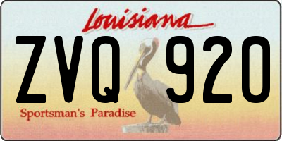 LA license plate ZVQ920