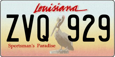 LA license plate ZVQ929