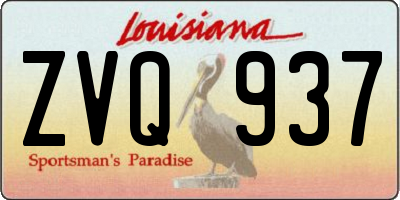 LA license plate ZVQ937