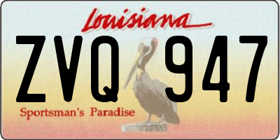 LA license plate ZVQ947