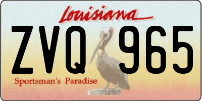 LA license plate ZVQ965