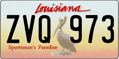 LA license plate ZVQ973