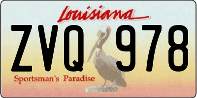 LA license plate ZVQ978