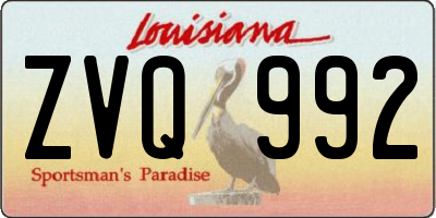 LA license plate ZVQ992