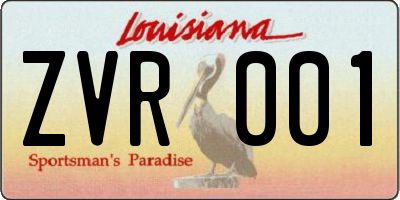 LA license plate ZVR001