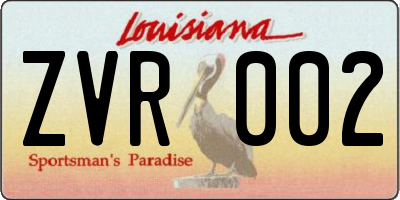 LA license plate ZVR002