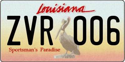 LA license plate ZVR006