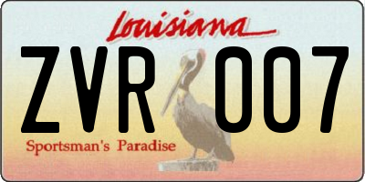 LA license plate ZVR007