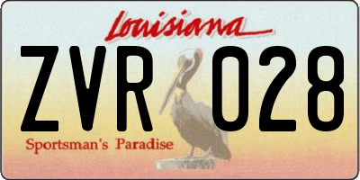 LA license plate ZVR028