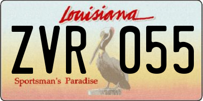 LA license plate ZVR055