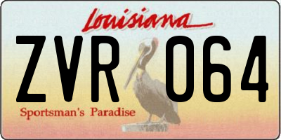 LA license plate ZVR064