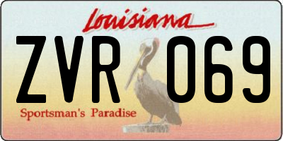 LA license plate ZVR069