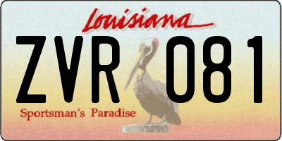 LA license plate ZVR081