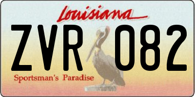 LA license plate ZVR082