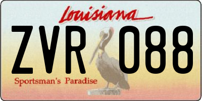 LA license plate ZVR088