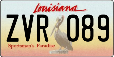 LA license plate ZVR089