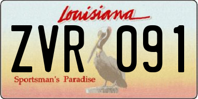 LA license plate ZVR091