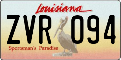 LA license plate ZVR094