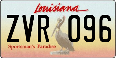 LA license plate ZVR096