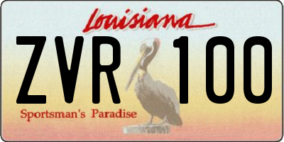 LA license plate ZVR100