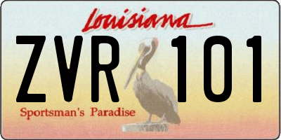 LA license plate ZVR101