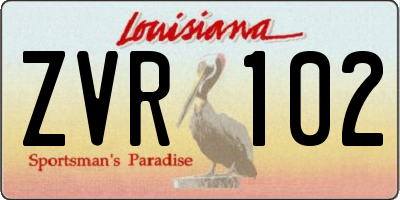 LA license plate ZVR102