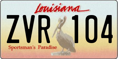 LA license plate ZVR104