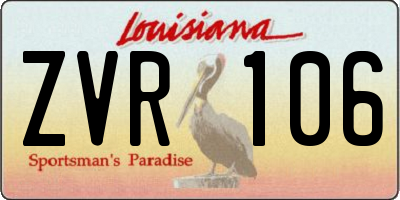 LA license plate ZVR106