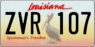 LA license plate ZVR107