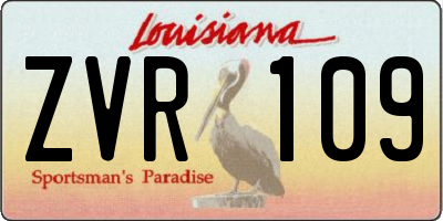 LA license plate ZVR109