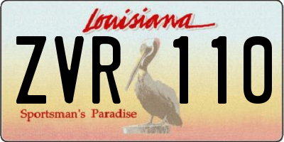 LA license plate ZVR110