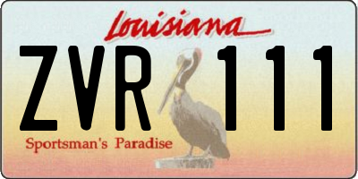 LA license plate ZVR111