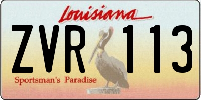 LA license plate ZVR113