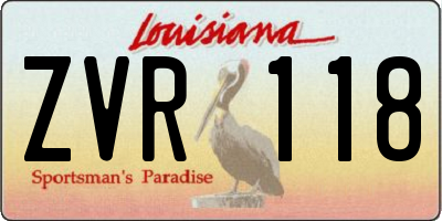 LA license plate ZVR118