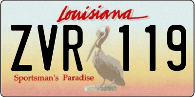 LA license plate ZVR119