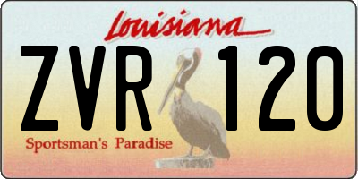 LA license plate ZVR120