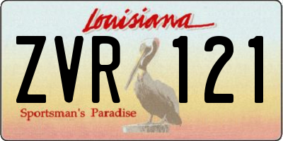 LA license plate ZVR121