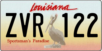 LA license plate ZVR122