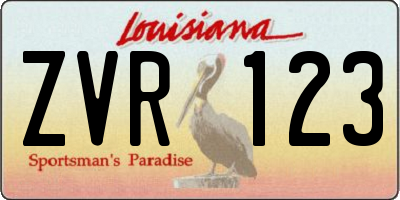 LA license plate ZVR123