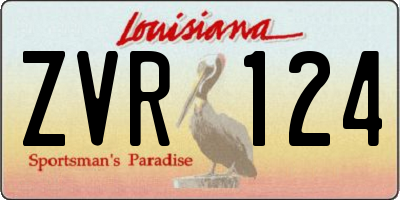 LA license plate ZVR124