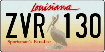 LA license plate ZVR130