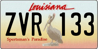 LA license plate ZVR133