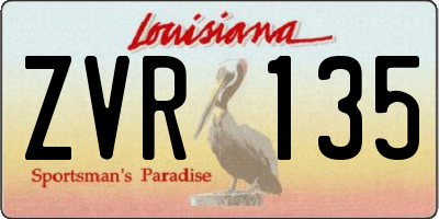 LA license plate ZVR135
