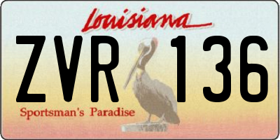 LA license plate ZVR136