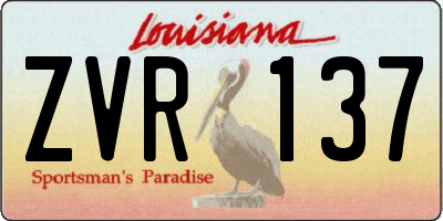 LA license plate ZVR137