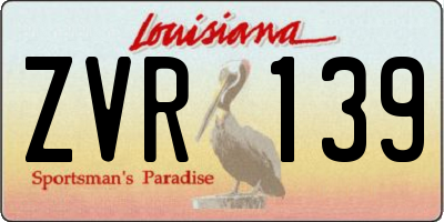 LA license plate ZVR139