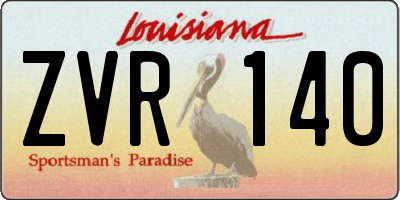 LA license plate ZVR140