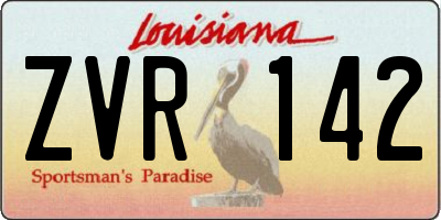 LA license plate ZVR142